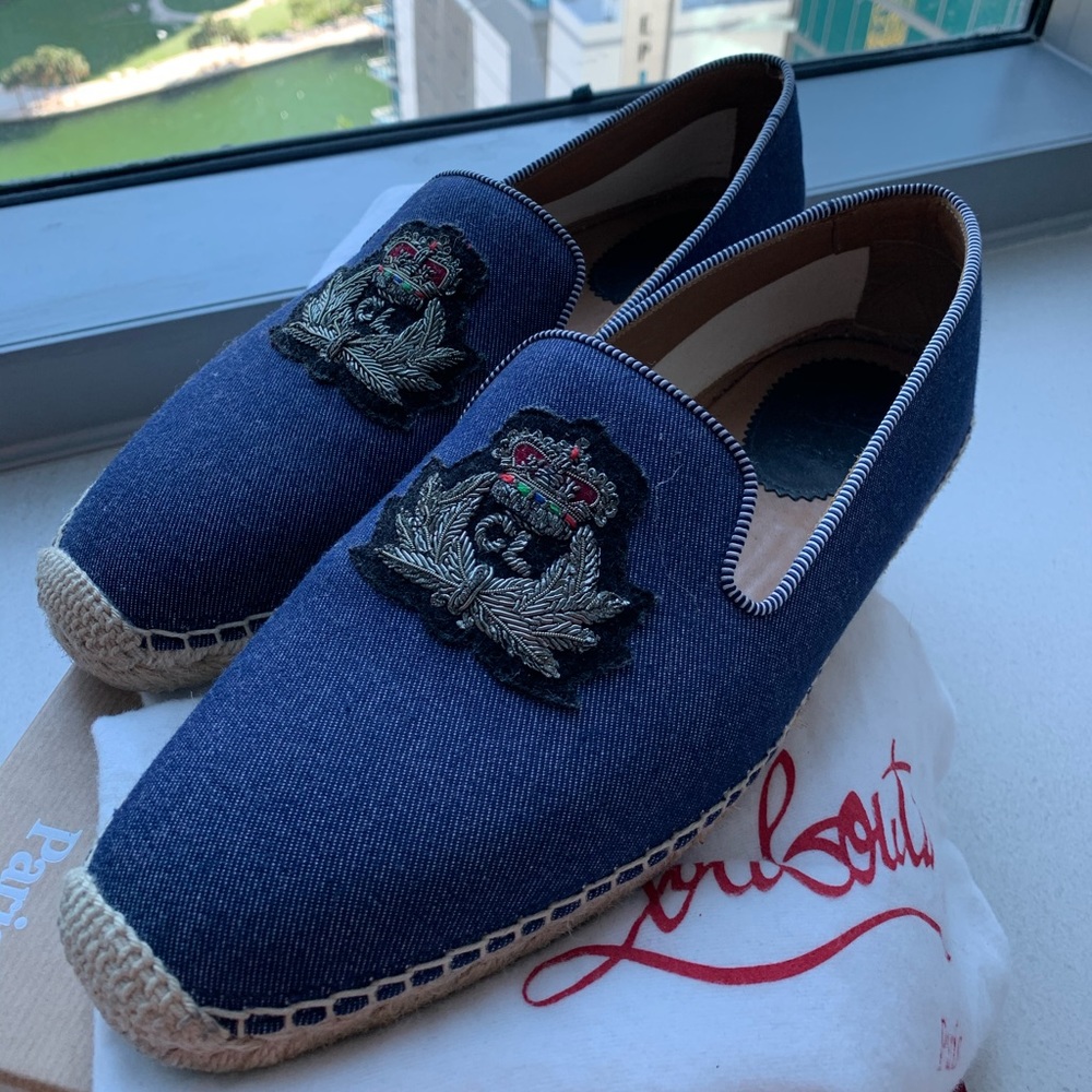 Louboutin NANOU ORLATO FLAT DENIM/GG BLEU